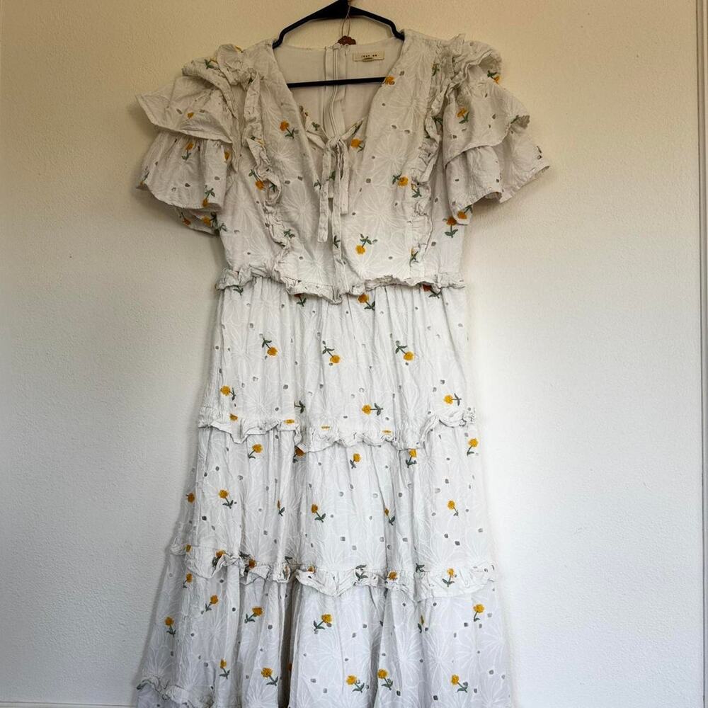 Just me white midi floral